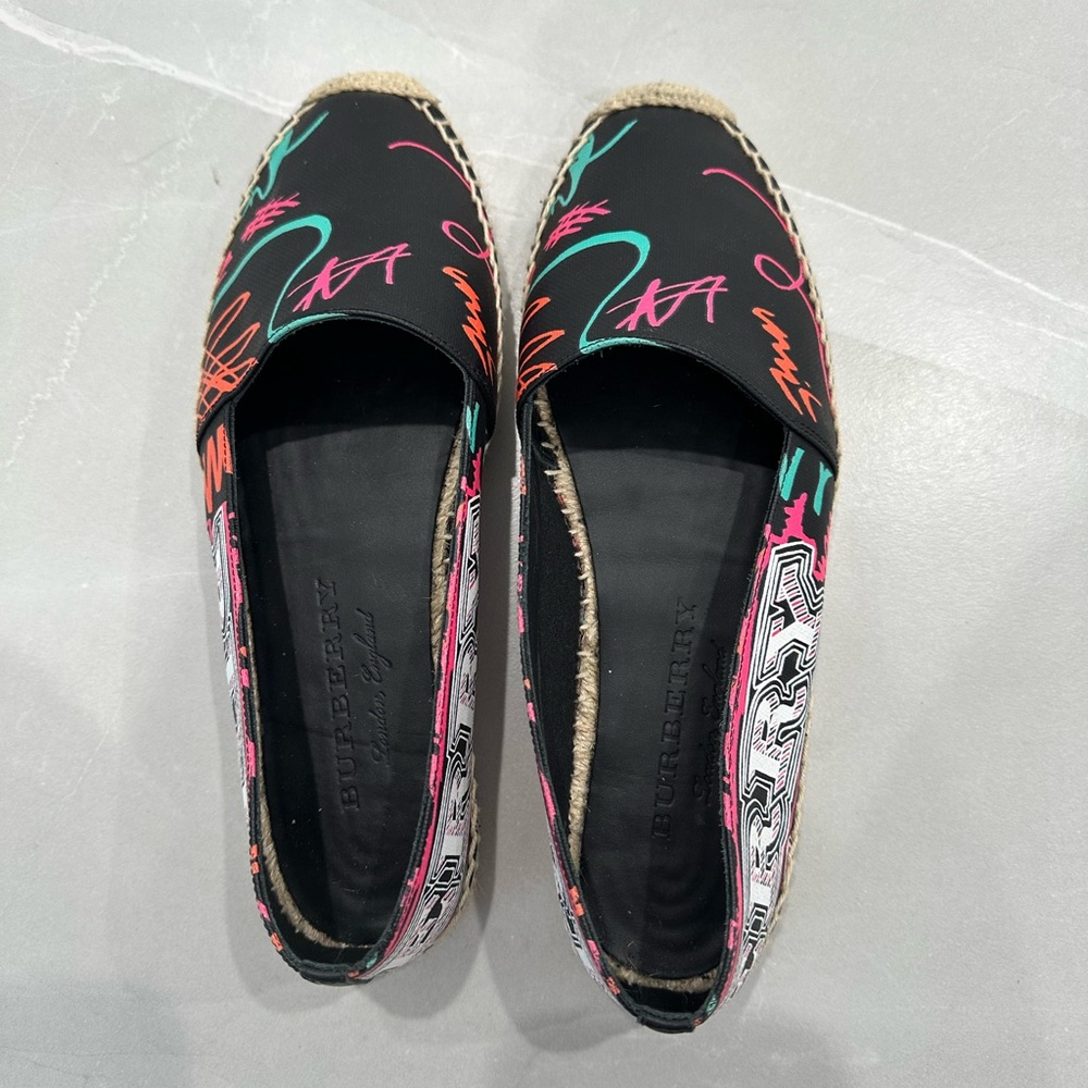 Burberry Black and Multicolor Espadrilles
